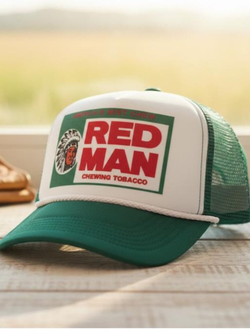 Retro Chaw Red Man Chewing Tobacco Hat Vintage Trucker Cap Adult Unisex 80s 90s